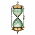 Clessidra Decorativa Artigianale in Vetro Verde e Ottone