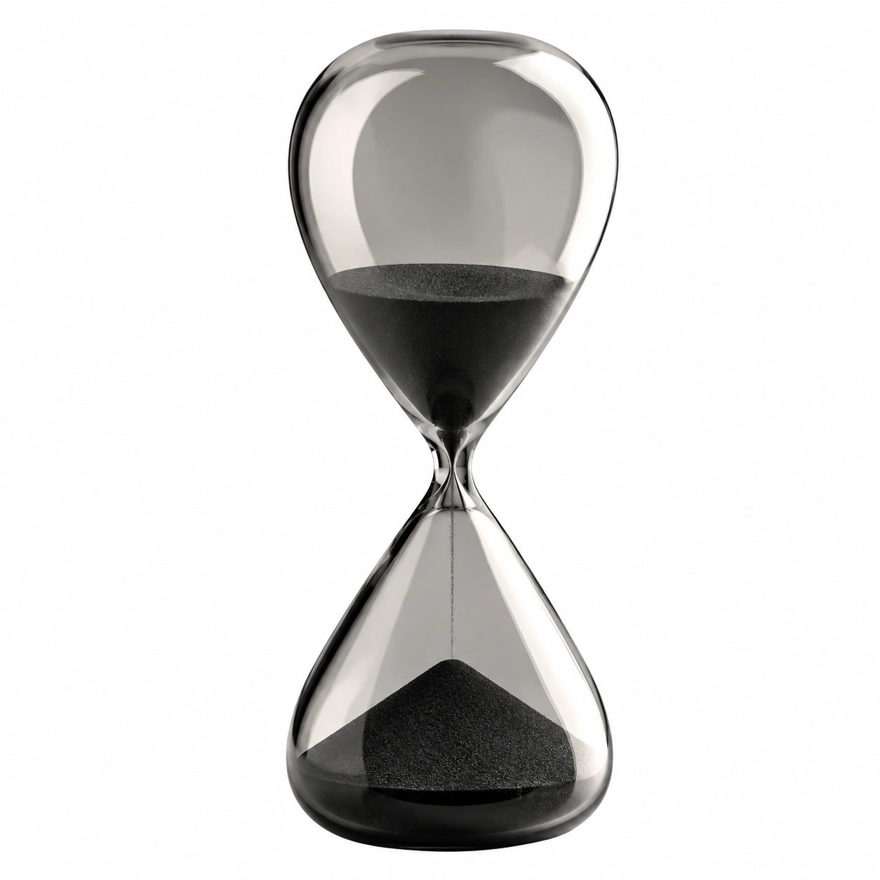 Clessidra Decorativa in Vetro Nero, 20 cm, 15 Minuti
