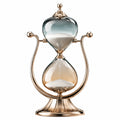 Clessidra decorativa in vetro e metallo oro rosa, 60 minuti