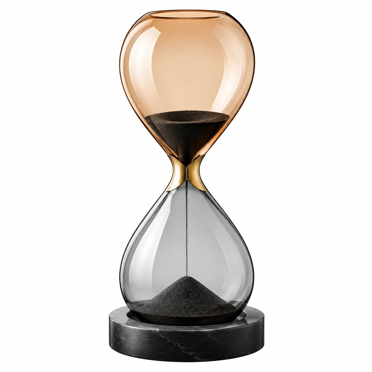 Clessidra Decorativa in Vetro con Base in Marmo, 30 Minuti