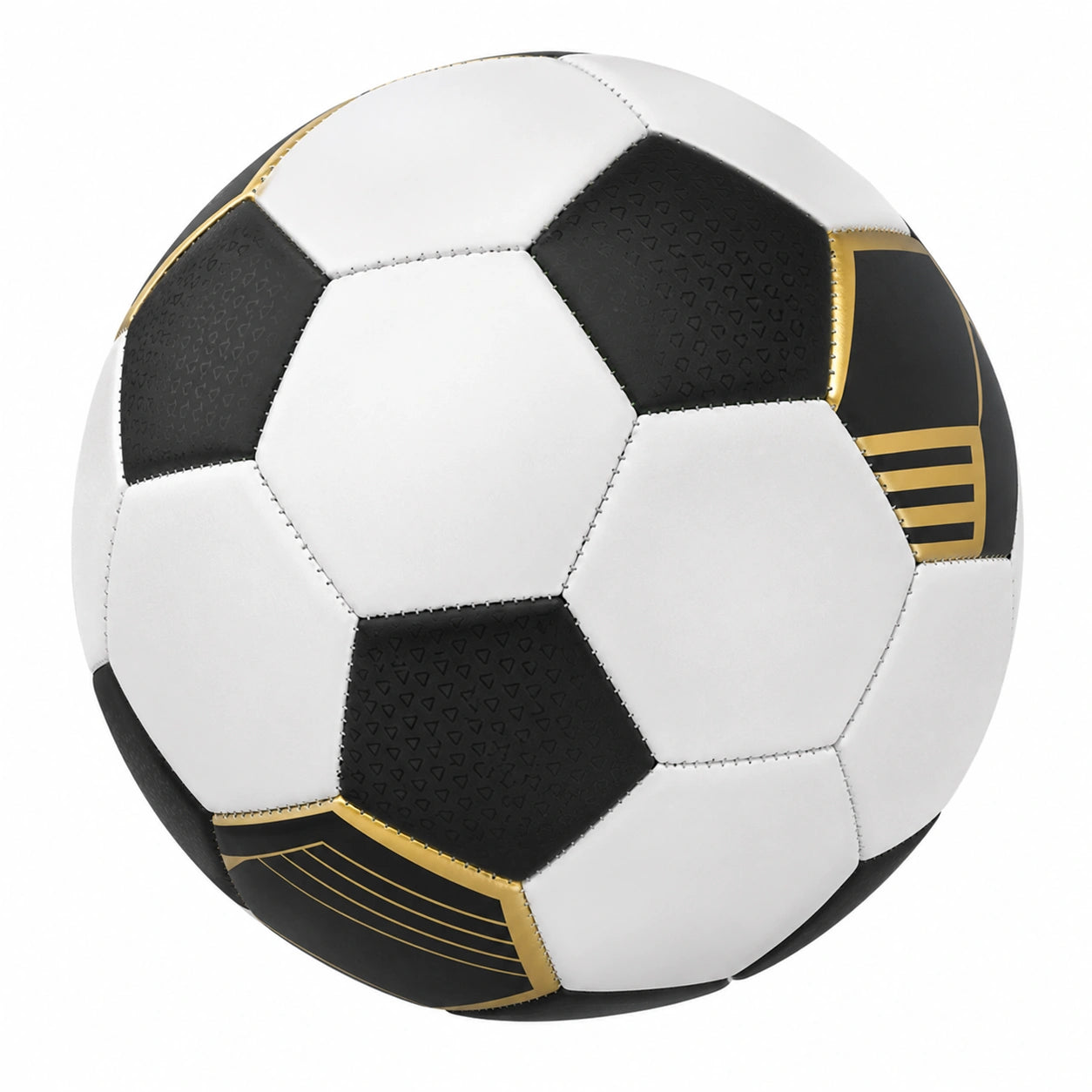 Pallone da Calcio Bianco Nero con Dettagli Oro
