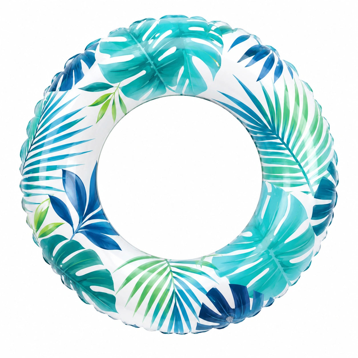 Salvagente Gonfiabile Foglie Tropicali Verde e Blu